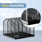 2 Pack Gawerk 5-Section Vertical Desktop Organizer, 5-Section Mesh File Folder Stand Sorter for Office Home Classroom Organization, Black - Image 4