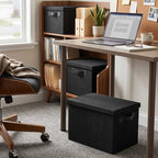 Heavy Duty Fabric Storage Bins with Lids, Collapsible Organizer Baskets - Image 5