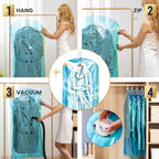 TAILI Hanging Vacuum Storage Bags for Clothes Space Saver 6 Combo Blue - Image 5