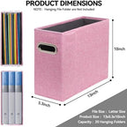 4 Pack Letter Size File Storage Box Collapsible，Fabric Hanging File Folders Organizer, Portable Office Document Holder with Metal Handle, Smooth PVC Rails, Pink - Image 2
