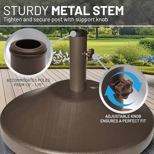 US Weight Fillable Outdoor Umbrella Base - Use with Patio Table - Bronze - Image 7