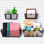 Sieral 4 Pcs Metal Pegboard Baskets Wire Organizer, Medium, Large, Black - Image 4