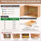 Sintuff 4 Pack Wooden Pull out Tray Cabinet Organizer, 12'' X 21'' - Image 2