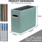 4 Packs Letter Size File Organizer, File Folders Organizer, Fabric Storage Box, Collapsible Paper Organizer with Metal Handle, Smooth PVC Rails, Only Box (Green) - Image 2
