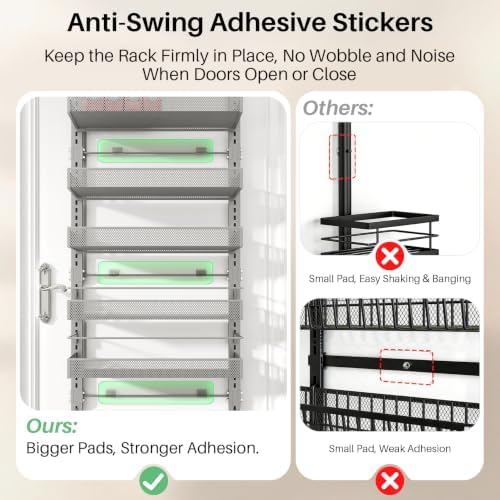 SNTD 8 Tiers Over the Door Organizer, 17" W x 6" D x 69" H, Grey - Image 6