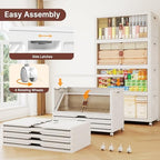 1136QT Extra Large Stackable Storage Bins with Lids & Wheels & Door, - Image 6