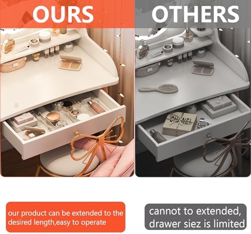 REBECAT 4-Size Expandable Drawer Organizer 8 Pack Plastic Storage Bins - Image 7