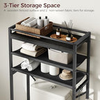 MAHANCRIS Over Toilet Storage, 3-Tier Bathroom Organizer Shelf with Toilet Paper Holder, Freestanding Space Saver Bathroom Shelves Above Toilet for Bathroom, Laundry Room, Black TSBK1201 - Image 3