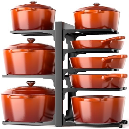 MUDEELA 8-Tier Pots and Pans Organizer under Cabinet, 15.9" H Heavy-duty by MUDEELA