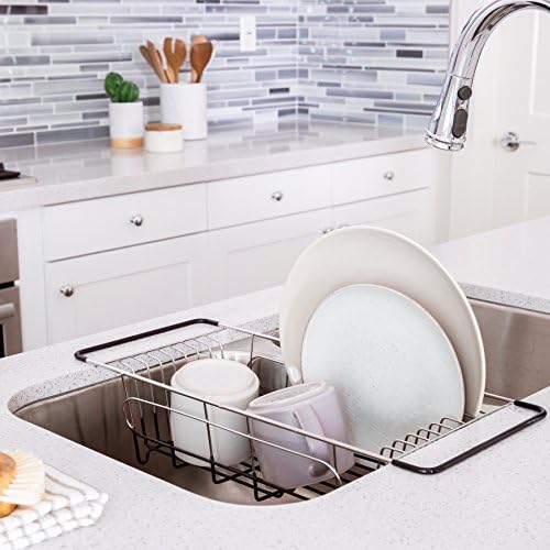 Better Houseware Over The Sink Dish Drying Rack, Space-Saving Stainless Steel Dish drainers for Kitchen Sink, Adjustable Sink Dryer Rack for Dishes - Image 5