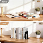 HappyHapi 14 Pairs Book Ends, Heavy Duty Bookends for Shelves, Black - Image 5