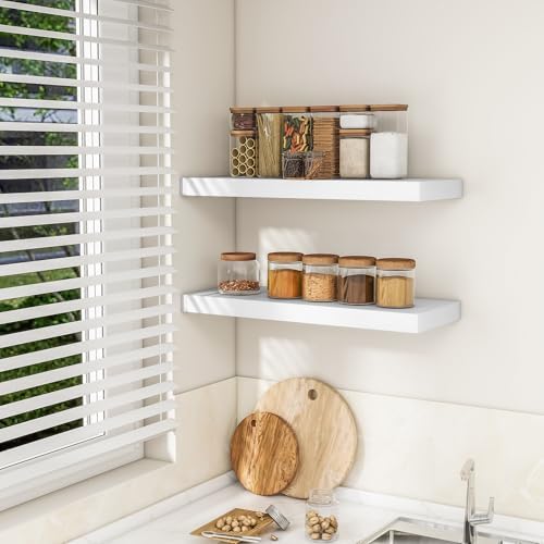 RICHFOCUS Bathroom Floating Shelves for Wall 2Pack|White|32" L - Image 4