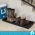 BIRDROCK HOME Large Rubber Boot Tray, Black, 34x14in - Image 6