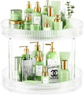 Acina 2-Tier Bathroom Countertop Organizer: 360° Clear Lazy Susan Rotating Storage Tray - Spinning Perfume Cosmetics Vanity Shelf for Bathroom Cabinet, Kitchen (Large) by Acina