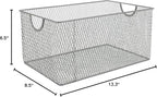 YBM HOME Household Wire Mesh Metal Steel Storage Basket Organizer, Open Bin Shelf Organizer for Kitchen, Cabinet, Pantry, Fruit and Vegetables (2-Pack, 13.3x8.5x6.5) 2321s-2 - Image 2