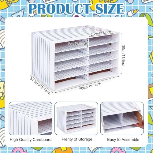 Colingmill 2 Pcs Notebook Classroom Paper Storage Organizer 19x12 Inch - Image 3
