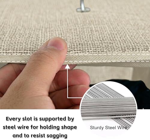 20 Section Hanging Shoe Organizer for Closet, Hanging Closet Organizer and Storage Space-Saving Foldable Clothes Shelf with Sturdy Hooks for Wardrobe, Dorm, Bedroom, Rv, Beige - Image 5