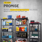 Plano 4-Shelf Plastic Storage Shelves, 48” x 23” x 14”, 200lb Capacity, Pantry, Office, Closet and Garage Shelves, Easy to Assemble, Durable Plastic Shelving Unit - Image 6
