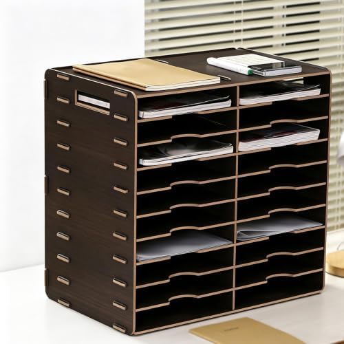 20-Slot Classroom Mailbox, Wooden Paper Organizers by Unknown