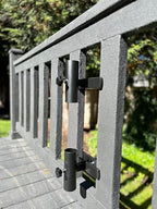 | Patio Umbrella Holder | 2 Piece Split Design | Outdoor Umbrella Base and Mount | Attaches to Railing Maximizing Patio Space and Shade - Image 5