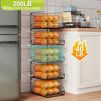 5 Pack XXL Stackable Wire Storage Basket, Extra Large Capacity Pantry Organizer and Storage, Muti-Purpose for Fruit Vegetable Basket & Toy Bin & Snack Organizer - Image 3
