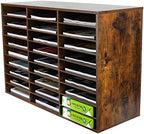 EasyPAG 27 Compartments Wooden Literature Organizer with Adjustable Shelves, 13500 Sheets Capacity Paper Organizer, Classroom Mailbox and Mail Sorter for Teachers and Office, Archaize - Image 3