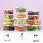 JoyJolt 24pc Borosilicate Glass Storage Containers with Lids | 12 Airtight/Freezer Safe Food Storage Containers for Pantry and Kitchen | Meal Prep Container for Lunch | Glass meal Set - Image 2