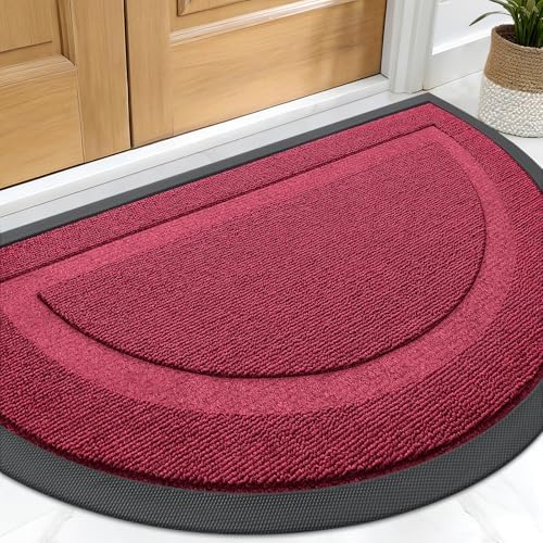 OLANLY Half Circle Front Door Mat Outside 59x34 All-Season Rubber Doormat by OLANLY