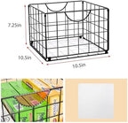 DINGTAI Metal Wire Basket Foldable Set of 4, Metal Bins for Organizing with PVC Sheet, 10.5x10.5in Wire Pantry Baskets Freezer Organizer Bins for Kitchen Closet Bathroom-Black - Image 4