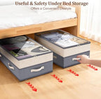Dolicer 4 Pack Under Bed Storage with Wheels, 6in-10in Height Adjustable Underbed Storage Containers, 92L XXXL Under Bed Drawers Rolling Bin with Clear Lids for Dorm Shoes Clothes Organizer(Dark Grey) - Image 7