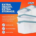 Hefty 6 Pack Lift Off Storage Bin with Lid, 32 Quart, Smoke Blue - Image 6