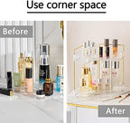shuang qing 2-Tier Corner Bathroom Counter Organizer – Classic Storage Shelf for Makeup, Perfume & Toiletries, Space-Saving Countertop Tray Fits Bathroom, Dresser, Kitchen (Classic White) - Image 5