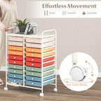 COSTWAY 20-Drawer Rolling Storage Cart, Utility Storage Organizer Cart - Image 5