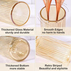 DASITON Makeup Brush Holder Organizer, Crystal Glass Makeup Brushes Storage Holder, Vintage Make Up Brush Cup for Vanity, Pen Pencil Holder for Desk, Toothbrush Holders for Bathroom (Coffee SL) - Image 6