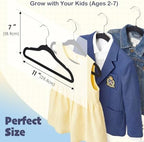 HOUSE DAY 11 Inch Velvet Baby Hangers, Premium Kids Hangers Black 50 Pack - Image 3