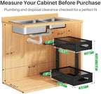 Under Sink Organizer, 2 Pack 2 Tier Pull out Cabinet Organizer Baskets with Mesh Sliding Drawers, Slide out Sink Storage Shelves for Home, Kitchen, Bathroom, Pantry, Office Organizers and Storag,Black - Image 2