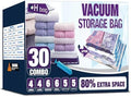 30 Combo Vacuum Storage Bags, Vacuum Seal Bags for Clothing and Bedding by HIBAG