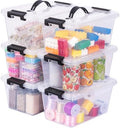 Storage Bins with Lids 6 Pack 7Qt Clear Stackable Organizer Containers by Outuxed