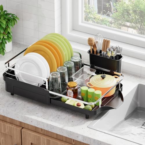 Simple Trending Expandable Dish Drying Rack, Stainless Steel Dish Rack by SimpleTrending