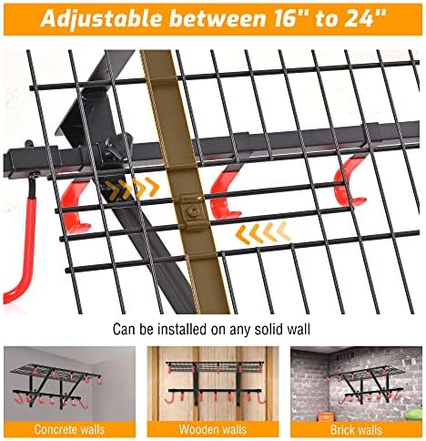 PLKOW Garage Wall Shelving with Bike Hooks, Adjustable Storage Rack - Image 4