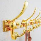 Dseap Coat Rack Wall Mount 37 Inch, Heavy Duty 12-Gauge Base vs Flimsy 1mm, Double-Thick Solid Anti-Snap Hooks, 16” Stud-Mount, Stainless Steel 10-Hook Hanger for Closet Entryway, Gold - Image 2