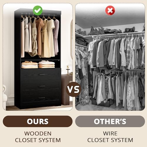 IRONCK Freestanding Closet System with Adjustable Shelves & 3 Drawers - Image 7