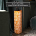 Red Lantern 24" White Flowers on Orange Umbrella Stand - Image 5