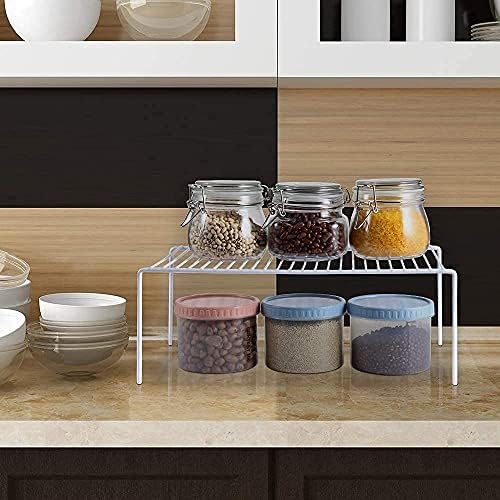 Redrubbit Large (15.7 x 9.4 Inch) Cabinet Storage Shelf Rack, Set of 6, Rustproof, Minimalist, White, Metal Steel, 6 Shelves, Kitchen, Bathroom, Bedroom, Freestanding, No Assembly Required - Image 2