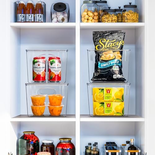 Sorbus Medium Plastic Storage Bins with Lids - Kitchen, Pantry, Refrigerator Organizer Bins - Clear, 4 Pack - Image 7