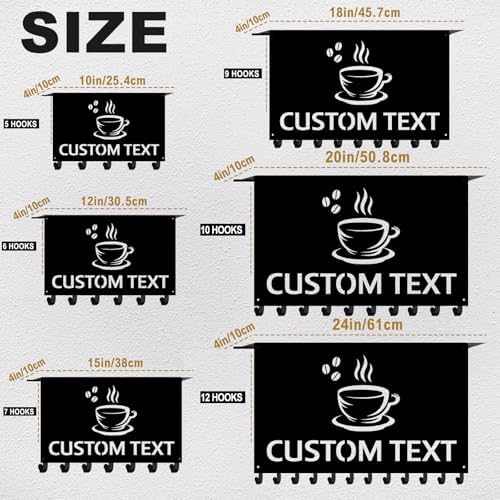 Dyoart Custom Coffee Bar Key Holder Wall Mount with Shelf, Home Decor Gifts - Image 6