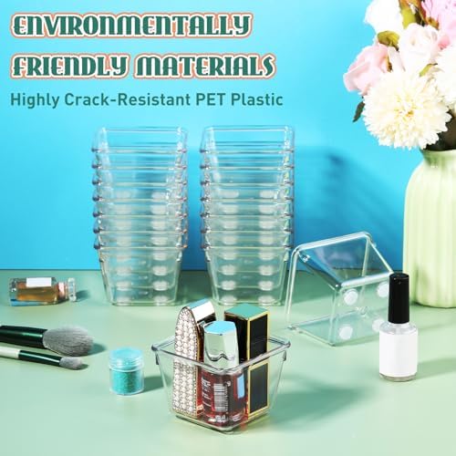 Tioncy 24 Pcs Stackable Clear Drawer Organizer 3" x 3" x 2" Storage Bins - Image 6