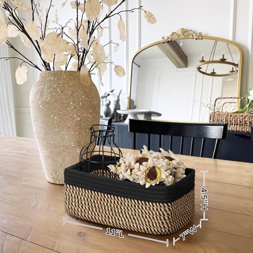 Goodpick 3Pack Wicker Storage Baskets for Closet, 11 x 7 x 4.5 - Image 3