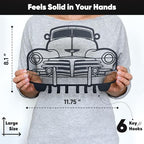 MOOH Metal Automotive Key Holder with 6 Hooks - Unique Wall Mounted Car Lovers Gifts for Men & Women - Cool Man Cave Decor - Image 3