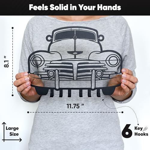 MOOH Metal Automotive Key Holder with 6 Hooks - Unique Wall Mounted Car Lovers Gifts for Men & Women - Cool Man Cave Decor - Image 3